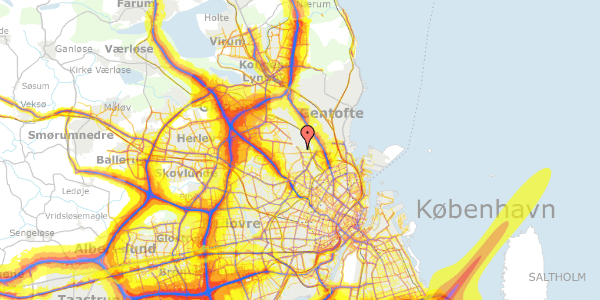 Trafikstøjkort på Nøkkerosevej 2, 2400 København NV