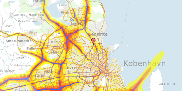 Trafikstøjkort på Nøkkerosevej 57, 2400 København NV