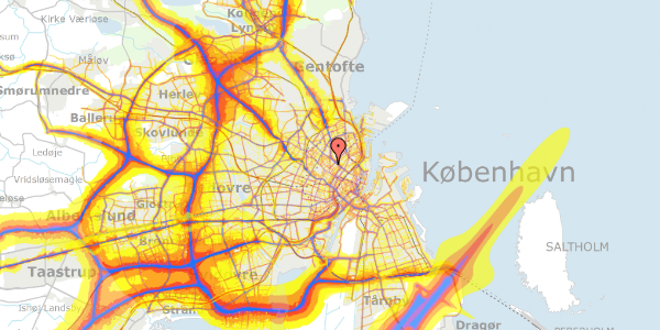 Trafikstøjkort på Nørre Allé 13C, 2. tv, 2200 København N