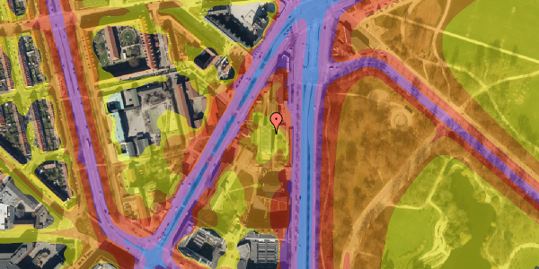 Trafikstøjkort på Nørre Allé 75, st. 116, 2100 København Ø