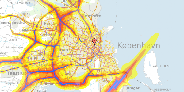 Trafikstøjkort på Nørrebrogade 7A, st. 1, 2200 København N