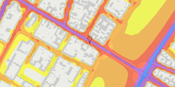 Trafikstøjkort på Nørrebrogade 7, st. 1, 2200 København N