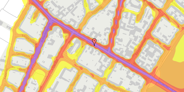 Trafikstøjkort på Nørrebrogade 39, st. th, 2200 København N