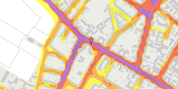 Trafikstøjkort på Nørrebrogade 51, st. 1, 2200 København N