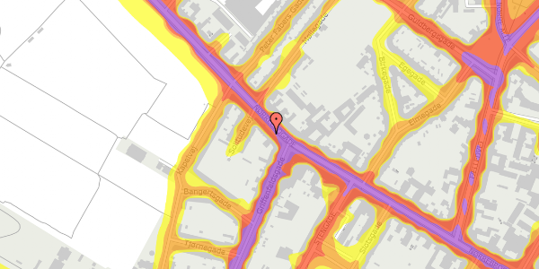 Trafikstøjkort på Nørrebrogade 55A, st. 1, 2200 København N