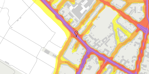 Trafikstøjkort på Nørrebrogade 63, st. 3, 2200 København N