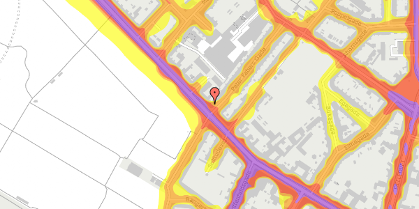 Trafikstøjkort på Nørrebrogade 64, st. 4, 2200 København N