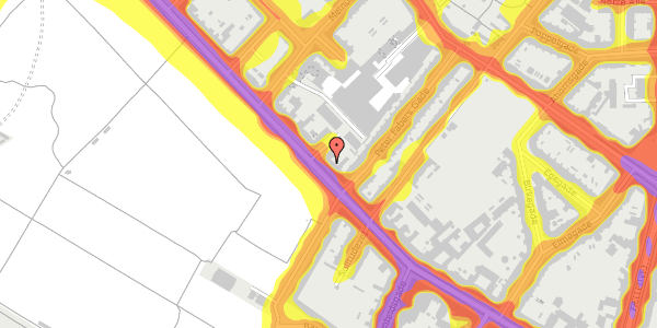 Trafikstøjkort på Nørrebrogade 66, st. 1, 2200 København N