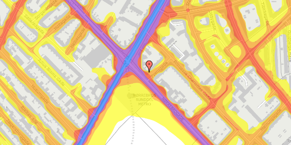 Trafikstøjkort på Nørrebrogade 118, st. mf, 2200 København N