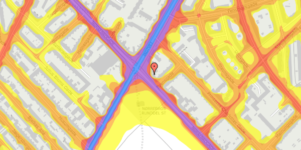 Trafikstøjkort på Nørrebrogade 120, st. , 2200 København N