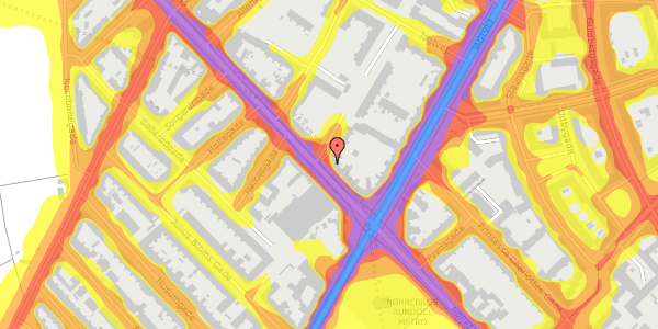 Trafikstøjkort på Nørrebrogade 152, st. th, 2200 København N