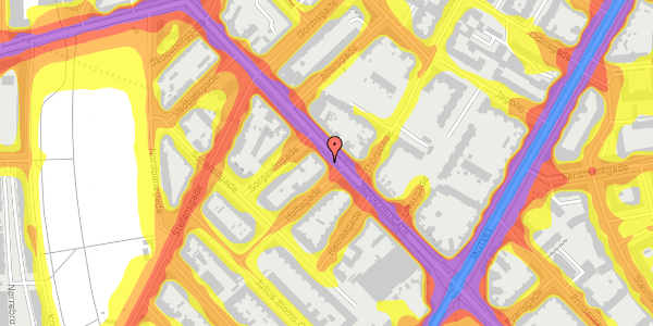 Trafikstøjkort på Nørrebrogade 175, st. 2, 2200 København N