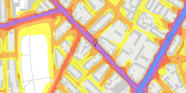 Trafikstøjkort på Nørrebrogade 183, st. , 2200 København N