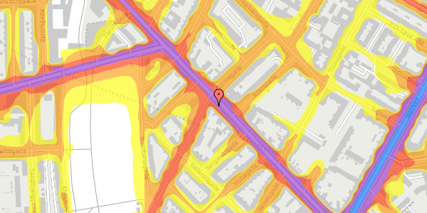 Trafikstøjkort på Nørrebrogade 189, st. 1, 2200 København N