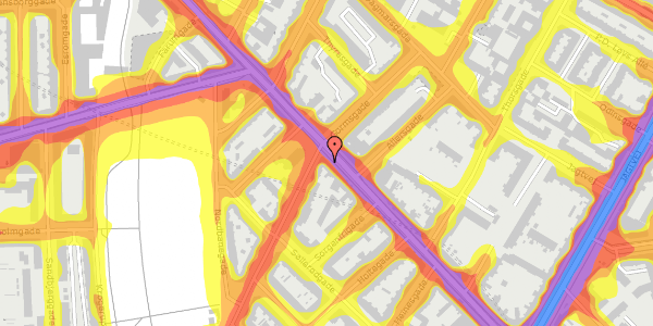 Trafikstøjkort på Nørrebrogade 189, st. 2, 2200 København N