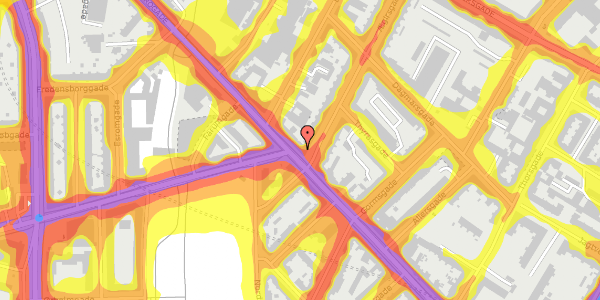 Trafikstøjkort på Nørrebrogade 190, st. tv, 2200 København N