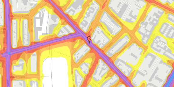 Trafikstøjkort på Nørrebrogade 195, st. mf, 2200 København N