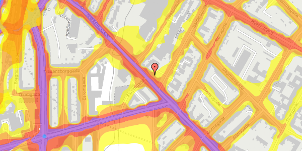 Trafikstøjkort på Nørrebrogade 200, st. 1, 2200 København N