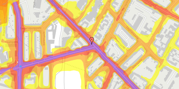 Trafikstøjkort på Nørrebrogade 201, st. , 2200 København N