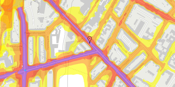 Trafikstøjkort på Nørrebrogade 203, st. tv, 2200 København N