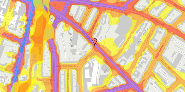 Trafikstøjkort på Nørrebrogade 213, st. tv, 2200 København N