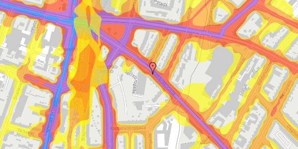 Trafikstøjkort på Nørrebrogade 229, st. , 2200 København N