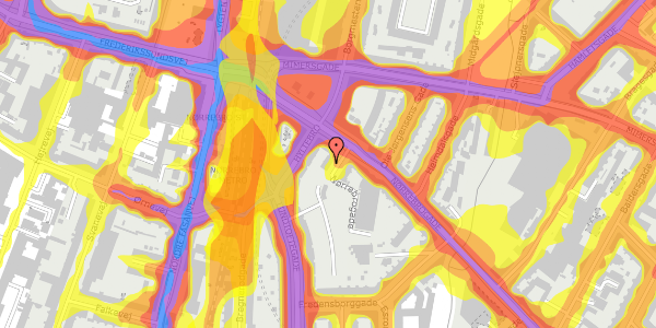 Trafikstøjkort på Nørrebrogade 239, st. th, 2200 København N