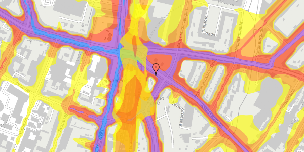 Trafikstøjkort på Nørrebrogade 249, st. 1, 2200 København N