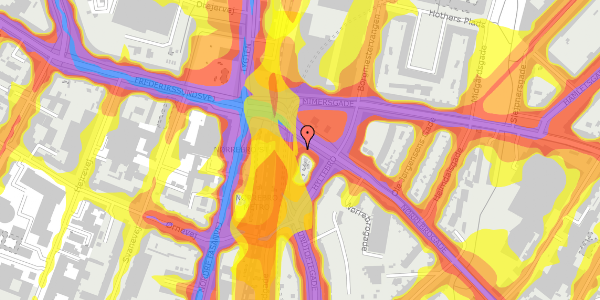 Trafikstøjkort på Nørrebrogade 251, st. 1, 2200 København N