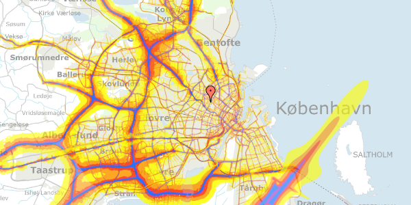 Trafikstøjkort på Nørrebro Vænge 1, st. 5, 2200 København N