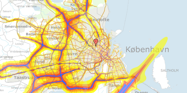 Trafikstøjkort på Nørrebro Vænge 2, 3. mf, 2200 København N