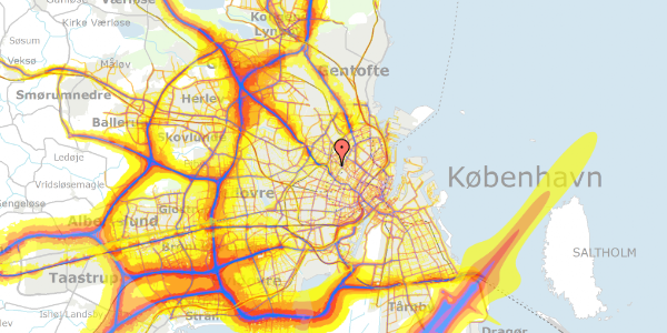 Trafikstøjkort på Nørrebro Vænge 14, st. tv, 2200 København N