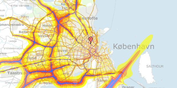 Trafikstøjkort på Nørre Sideallé 6, 4. tv, 2200 København N