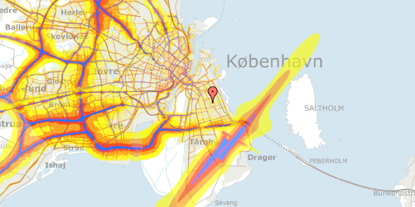 Trafikstøjkort på Obdams Allé 30, 2300 København S