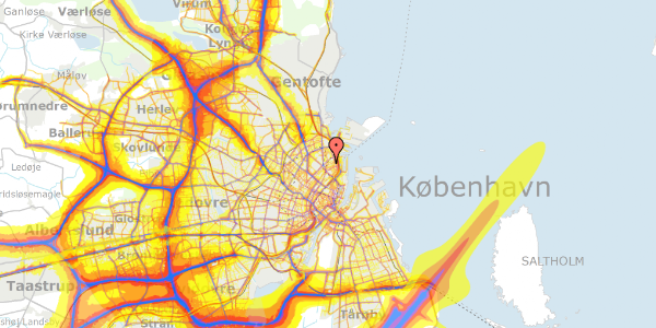 Trafikstøjkort på Odensegade 23, st. th, 2100 København Ø