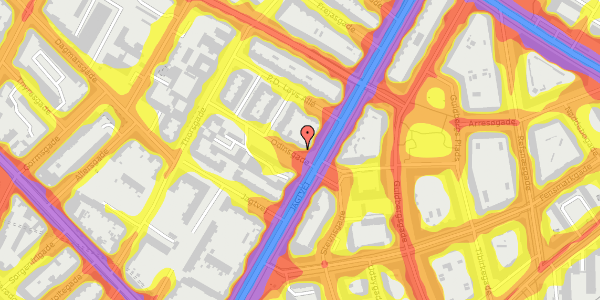 Trafikstøjkort på Odinsgade 2, 4. th, 2200 København N