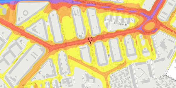 Trafikstøjkort på Offenbachsvej 15, 1. th, 2450 København SV