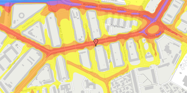 Trafikstøjkort på Offenbachsvej 20, 3. , 2450 København SV