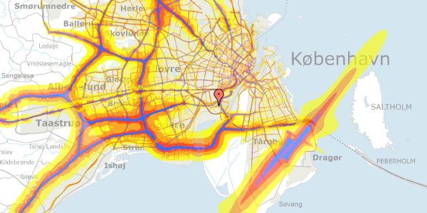 Trafikstøjkort på Offenbachsvej 30, 3. , 2450 København SV