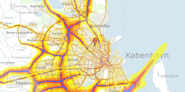 Trafikstøjkort på Oldermandsvej 33, st. th, 2400 København NV