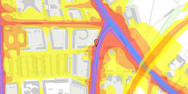 Trafikstøjkort på Oldermandsvej 49, 3. tv, 2400 København NV