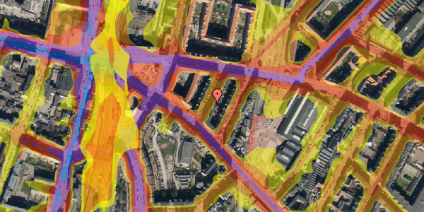 Trafikstøjkort på Ole Jørgensens Gade 4, 3. tv, 2200 København N