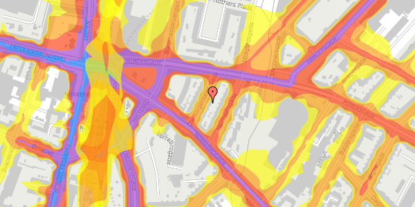 Trafikstøjkort på Ole Jørgensens Gade 6, 3. th, 2200 København N