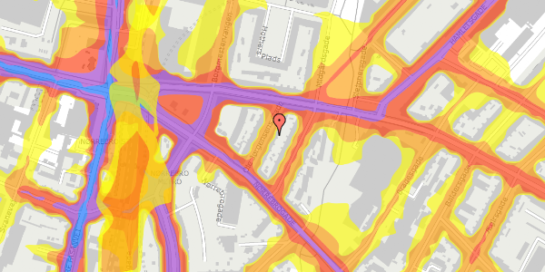 Trafikstøjkort på Ole Jørgensens Gade 8, kl. , 2200 København N