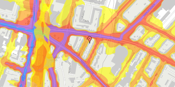 Trafikstøjkort på Ole Jørgensens Gade 10, st. tv, 2200 København N