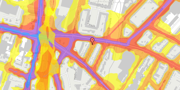 Trafikstøjkort på Ole Jørgensens Gade 11, kl. , 2200 København N