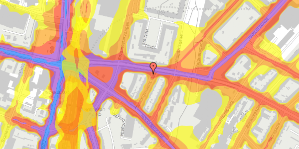 Trafikstøjkort på Ole Jørgensens Gade 13, kl. , 2200 København N