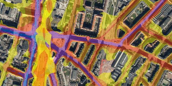 Trafikstøjkort på Ole Jørgensens Gade 13, 1. tv, 2200 København N