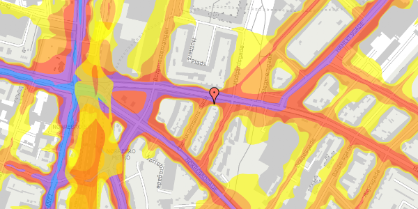 Trafikstøjkort på Ole Jørgensens Gade 14, 2. th, 2200 København N