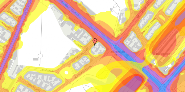 Trafikstøjkort på Olof Palmes Gade 3, 3. th, 2100 København Ø